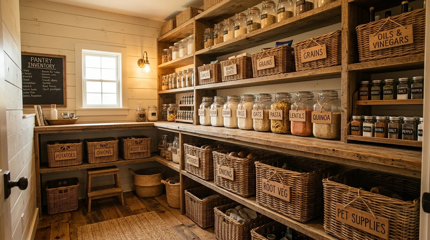 Organize shelves by frequency of use inspiration for an organized pantry.